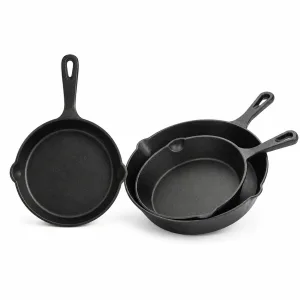3-Piece Frying Pan Set - 6, 8 & 10 Inch