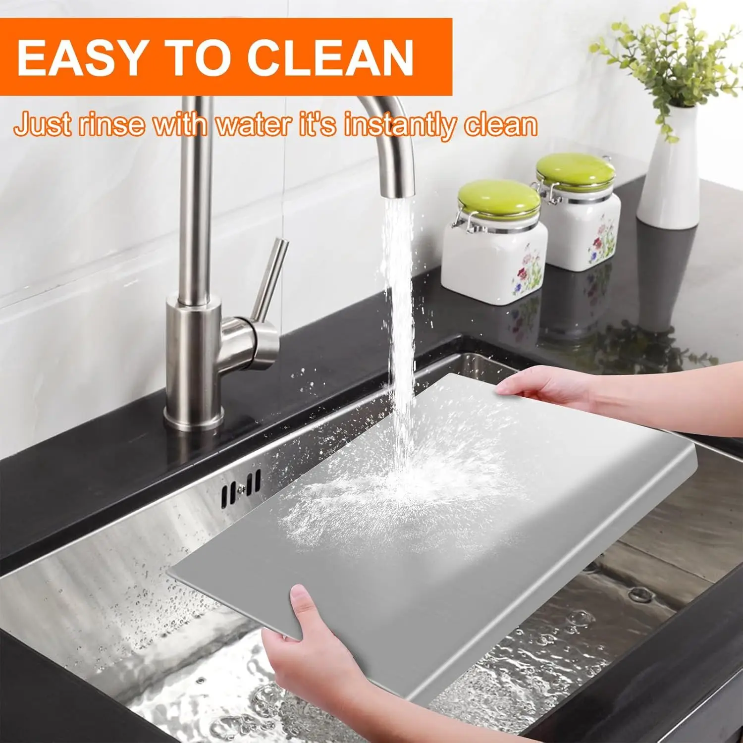 Easy-clean stainless steel cutting board surface