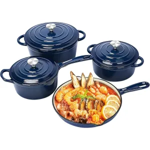7-Piece Enameled Cast-Iron Cookware Set
