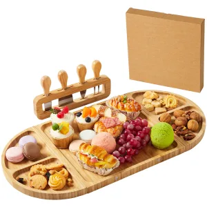 23-Inch Bamboo Charcuterie Board Gift Set with Knives & Bowls