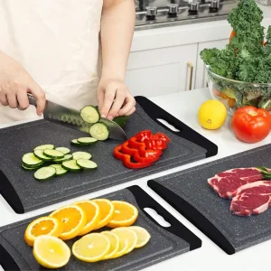 Extra Large Cutting Boards, Plastic Cutting Boards For Kitchen (Set Of 3), Dark Grey - Great For Thanksgiving, Christmas, New Year's, Mother's Day, And Father's Day SH2409249008460110