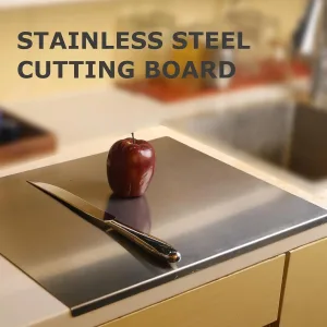 304 Stainless Steel Cutting Board with Non-Slip Pad, 30×40 cm