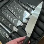 8-Piece Damascus-Style Kitchen Knife Set with Wood Handles & Nylon Bag photo review