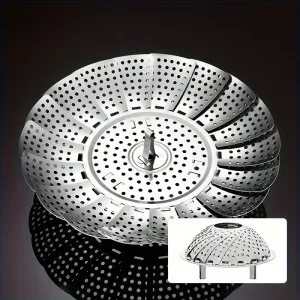 Stainless Steel Steamer Basket - Expandable 6-10.5" Foldable for Pots | Healthy Veggie Steamer Rack, Durable & Easy Clean
