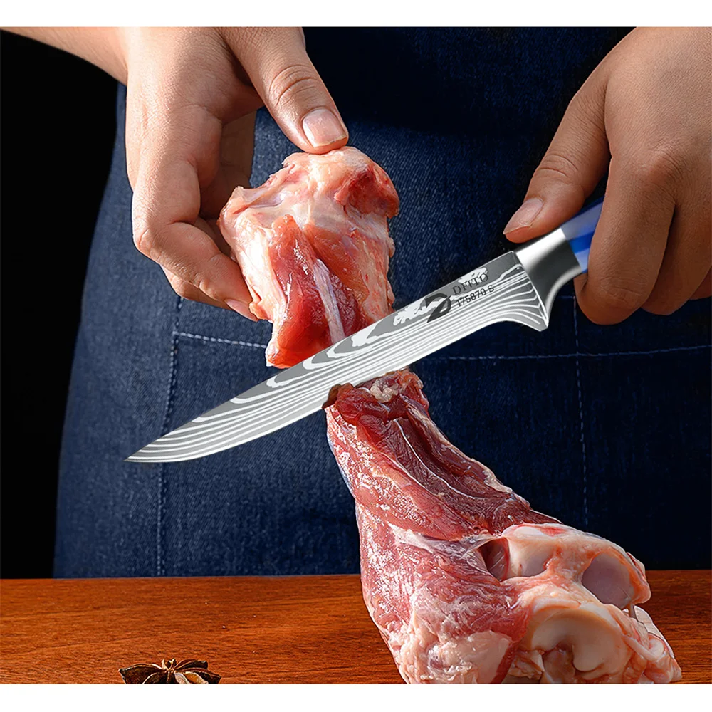 8-piece Japanese-style kitchen knife set gift presentation