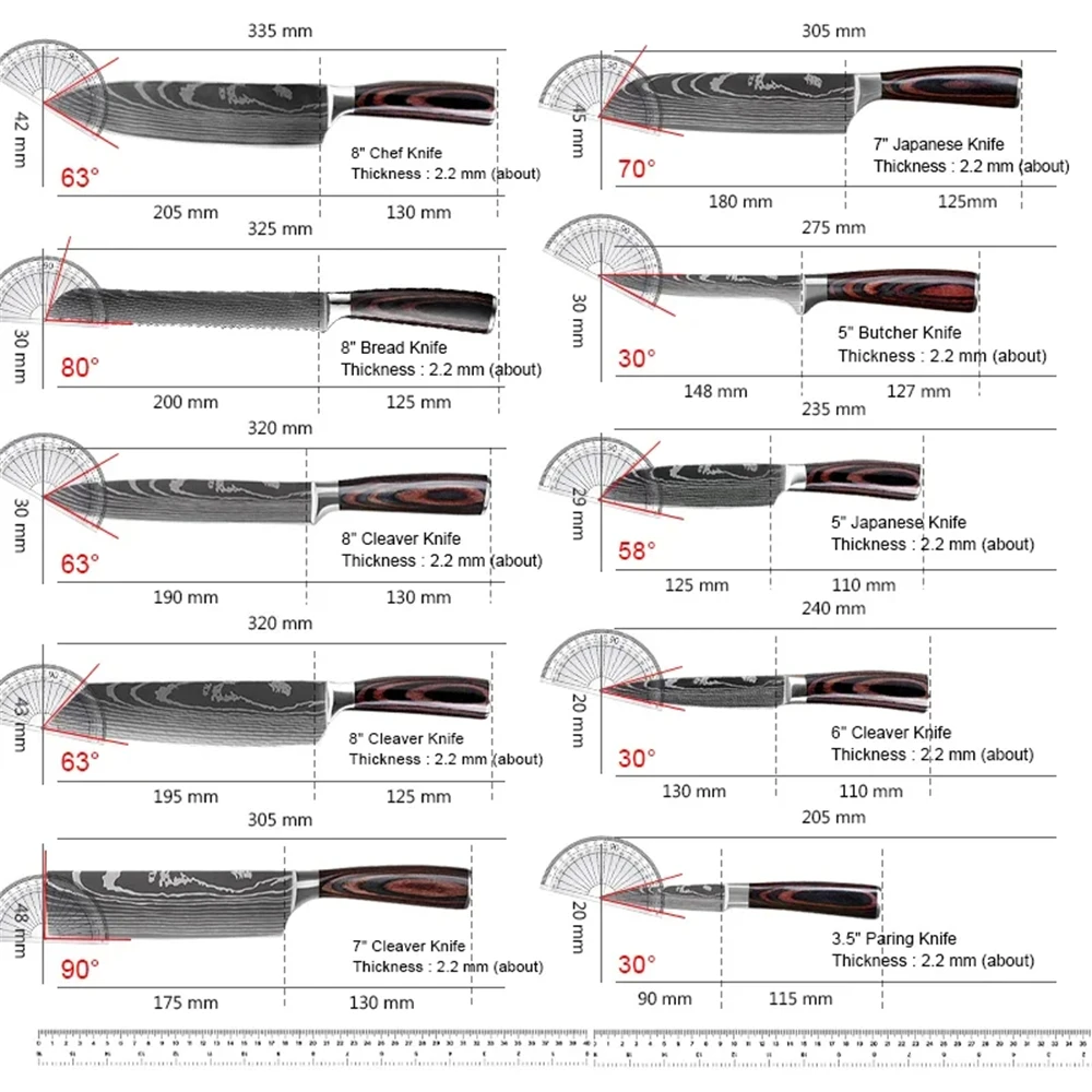 kitchen knife set for home cooking