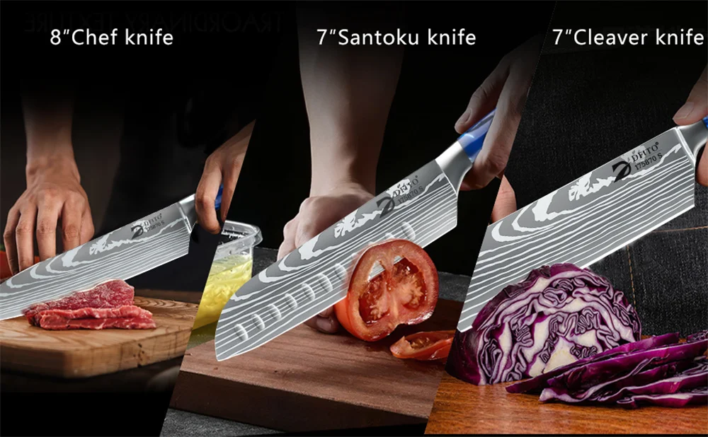 Eight-piece knife set specifications